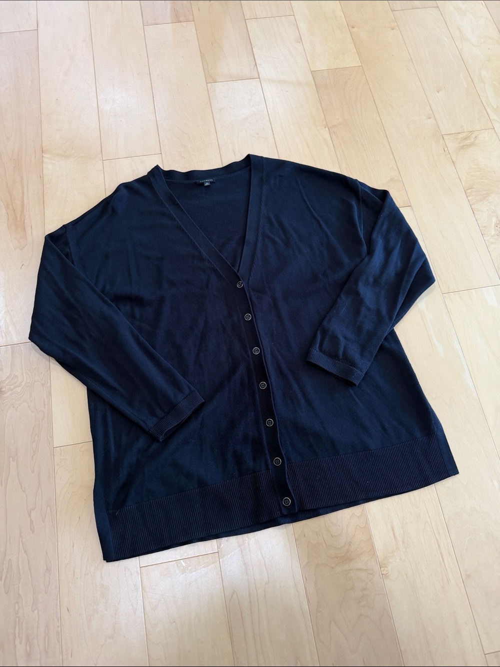 Talbots black cotton blend cardigan sweater - size XL